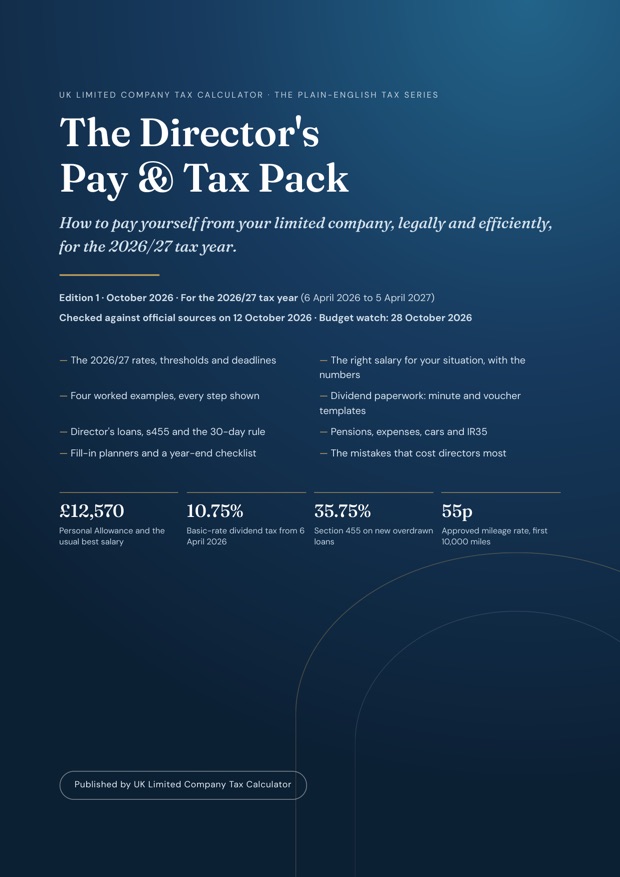 Cover page of the Director's Pay and Tax Pack 2026/27